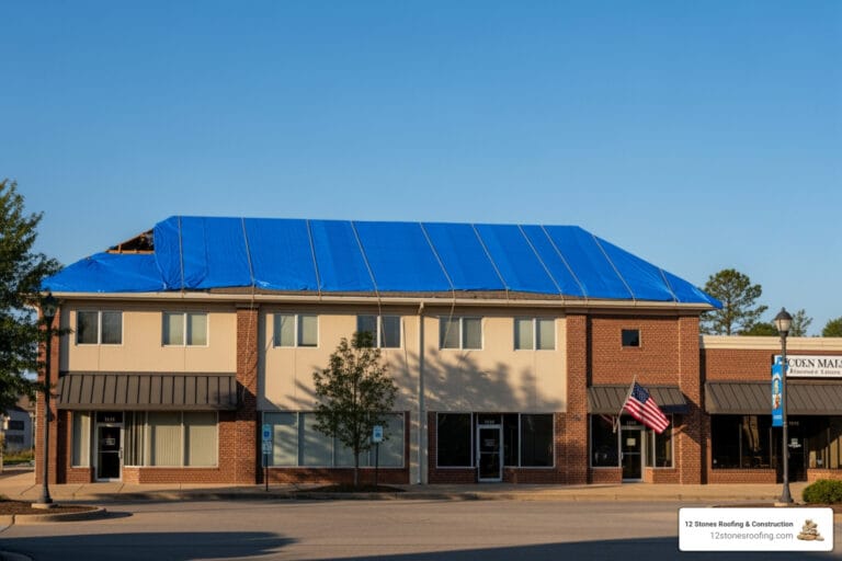 Commercial emergency tarping